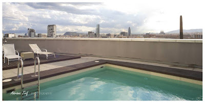 arhitecture, arquitectura, Barcelona, landscape, paisaje, piscina, Sagrada Familia, swimming pool, Torre Agbar