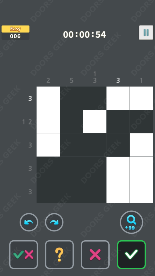 Nonogram King Easy Level 6 Solution, Cheats, Walkthrough for Android, iPhone, iPad and iPod