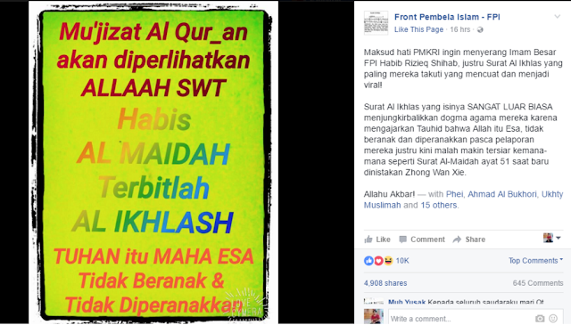 Pelaporan Berbuntut Hidayah! PMKRI Melaporkan Imam Besar FPI, Surat Al-Ikhlas Yang Paling Mereka Takuti Justru Menjadi Viral