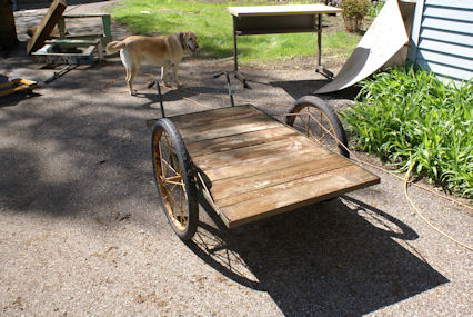 VINTAGE STEEL METAL WHEELS  AXLE CART WAGON PEDAL CAR