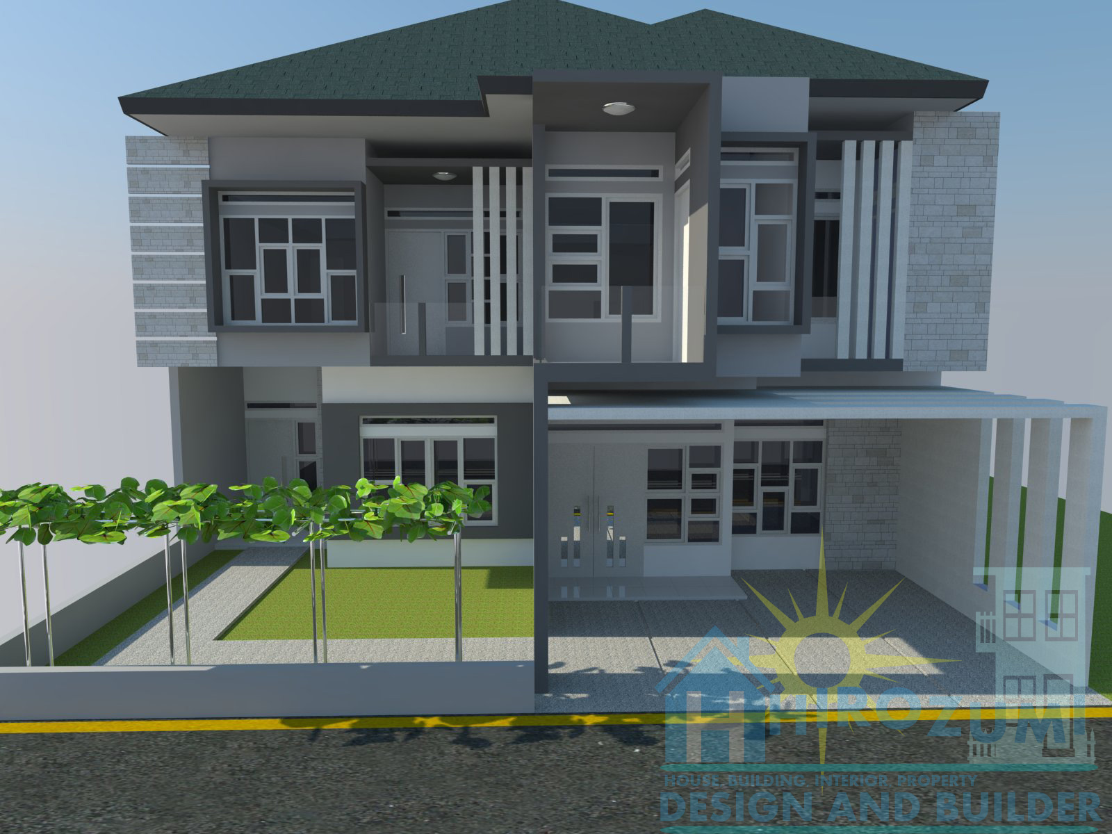 Desain Rumah 2 Lantai Taman Bukit Cimanggu Bogor Jawa Barat