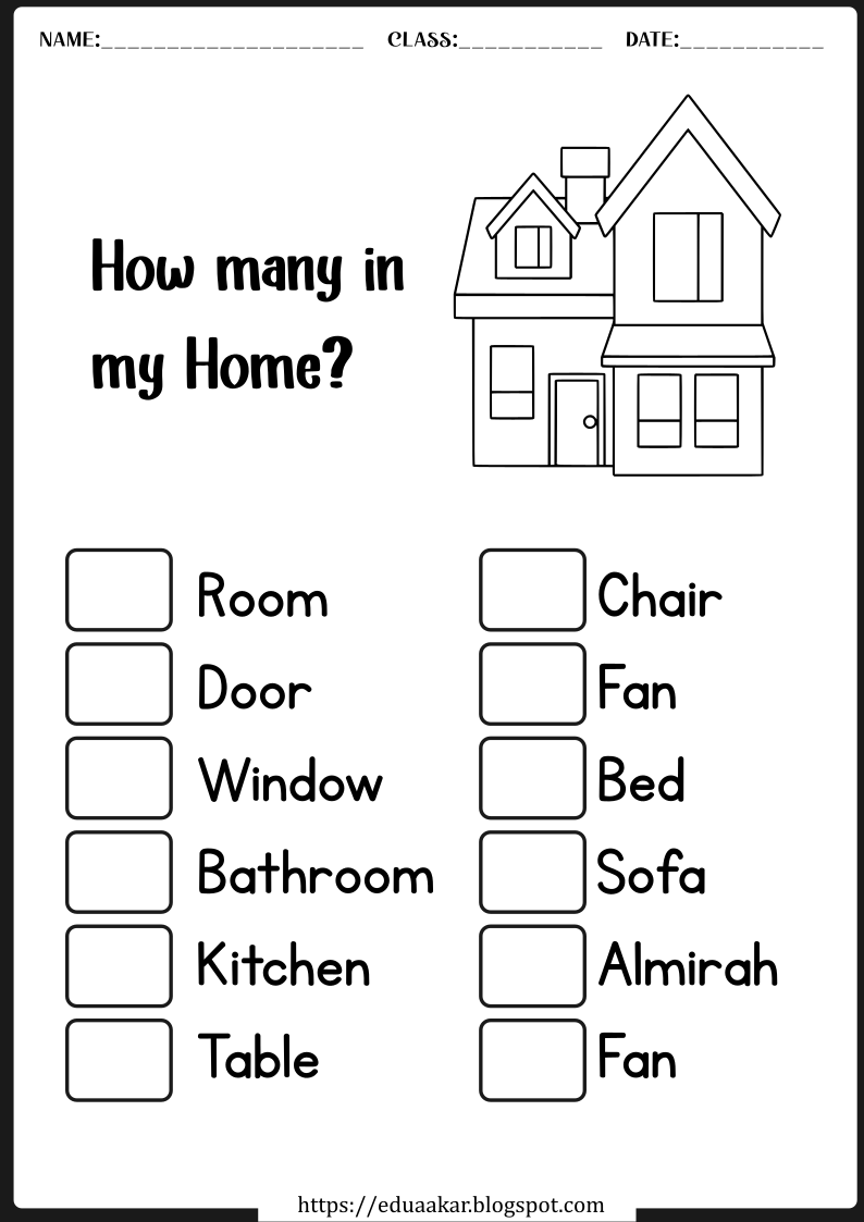 My House Worksheets