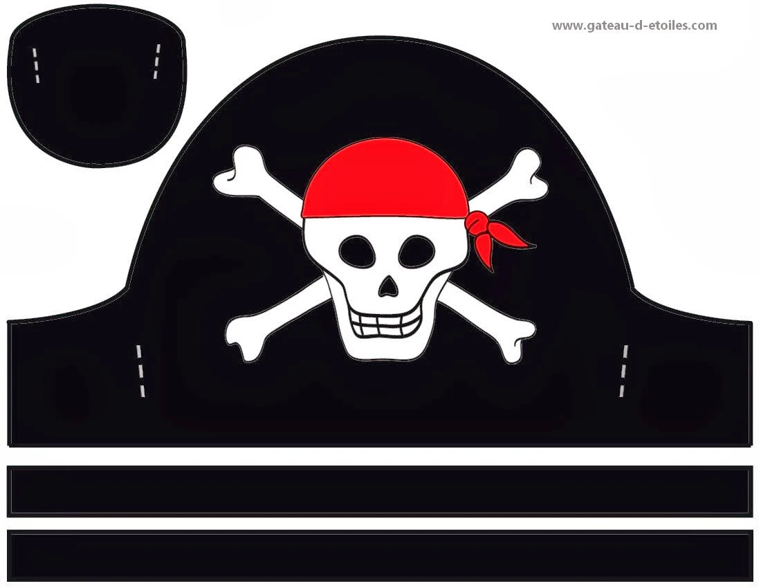 Free Printable Pirate Hat. Also with Template. Oh My Fiesta! in english