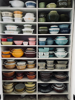 A closet full of Pyrex Bowls and Dishes