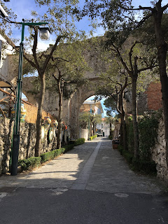 Arched gate in ancient city walls of Ravello, Amalfi Coast