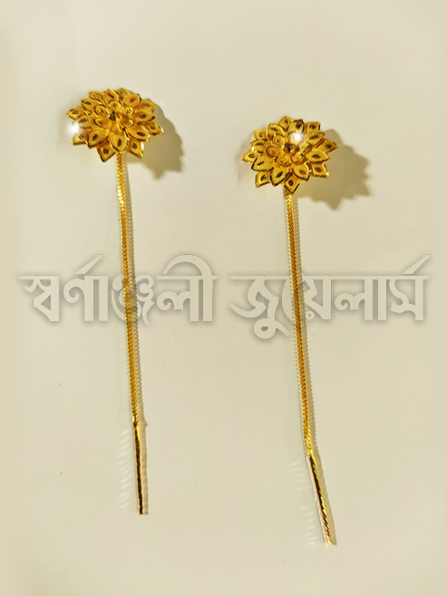 ৩ আনা কানের সুইসুতা (Gold SuiSuta Earring) 18/21/22 Karat KDM Price in Bangladesh