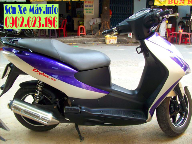 Sơn xe Honda Dylan màu tím bạc cực đẹp