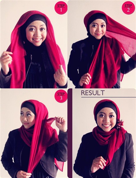 tutorial hijab segi empat kerja terbaru