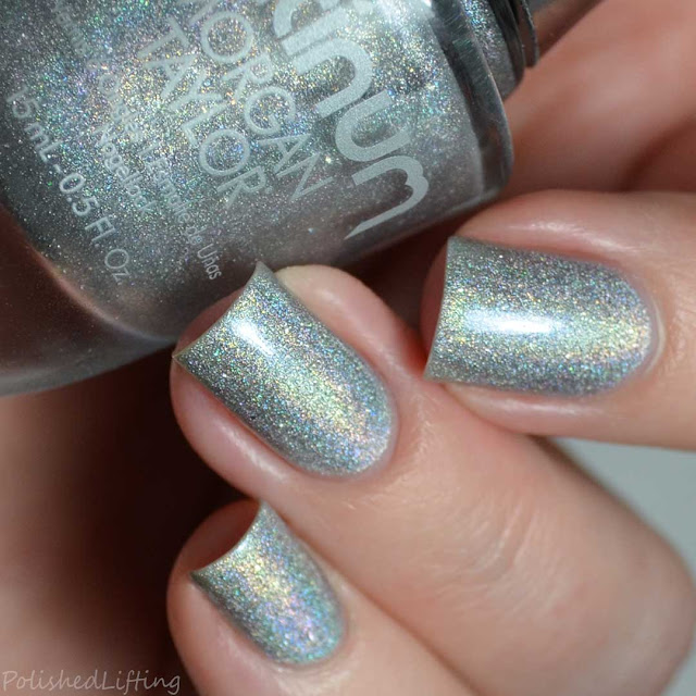 silver holographic nail polish