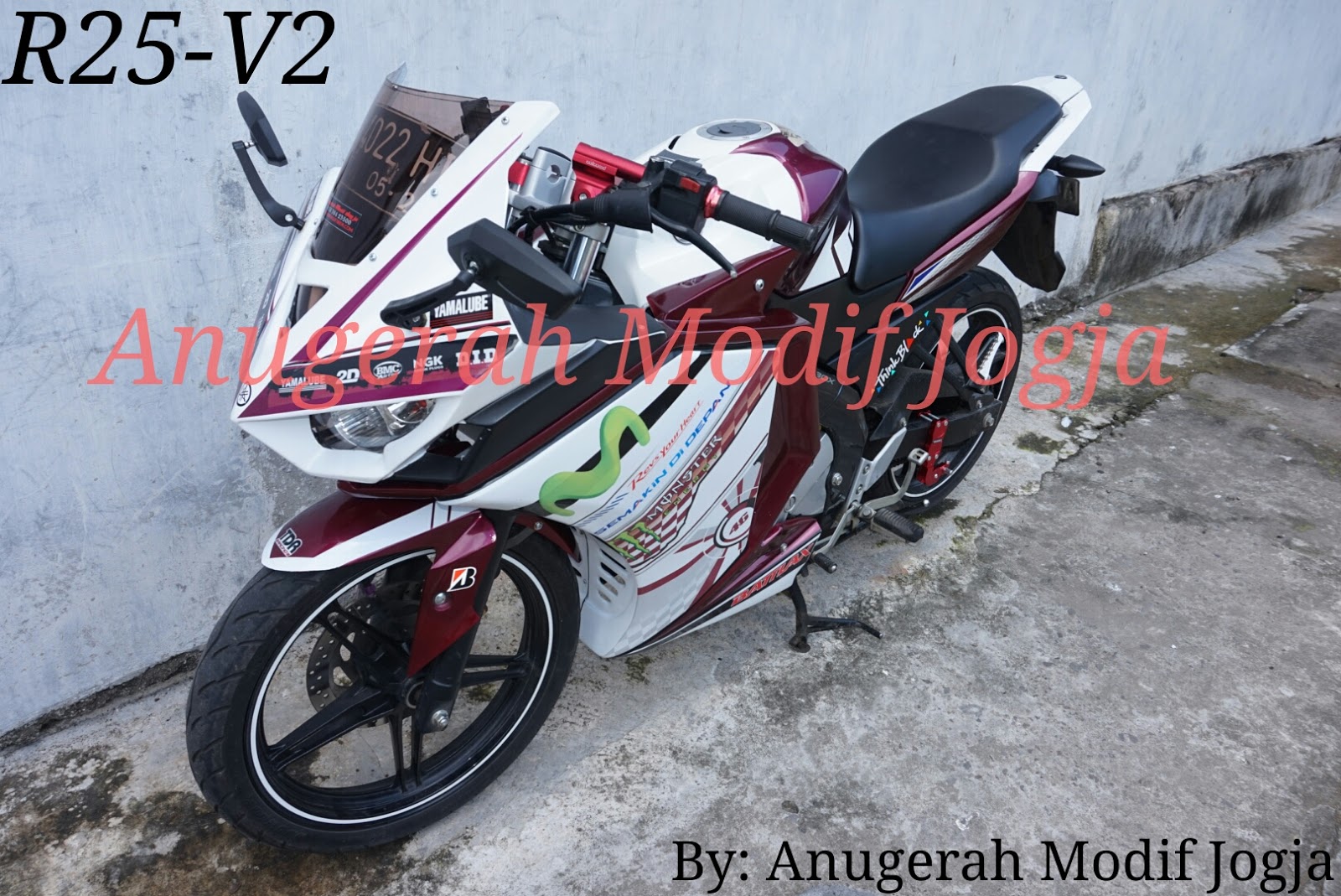 Fairing R25 V2 Vixion Purple White Modif NVL Ala R25