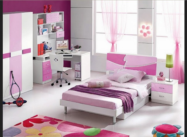 Kamar Tidur Anak Perempuan Minimalis Warna Pink