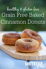 Healthy Baked Cinnamon Donuts Recipe | low fat, gluten free, grain free, paleo, refined sugar free, healthy, clean eating friendly, healthy donut recipes