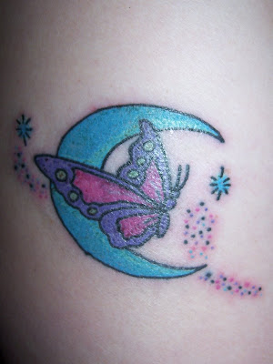 Moon Star Tattoo Design