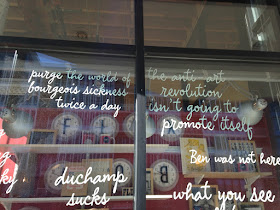 storefront window at the Open Book building