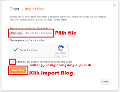 cara import blog