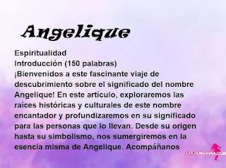 significado del nombre Angelique