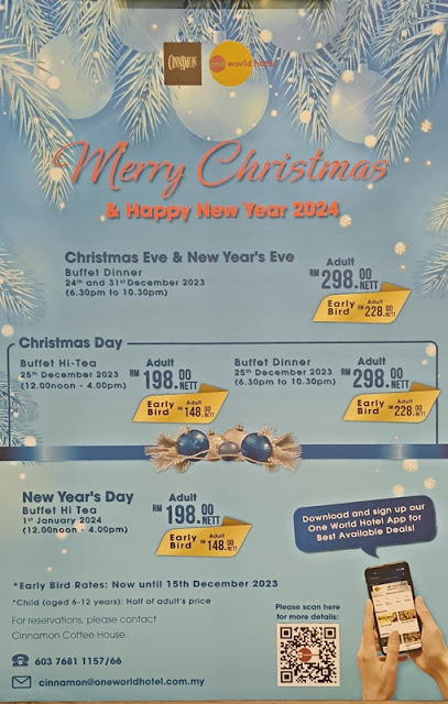 One World Hotel Christmas and New Year Buffet Price