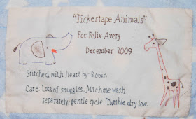 Tickertape Animals, label