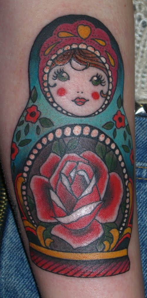 heres a little russian doll i tattooed in a sort of wierd position on the 