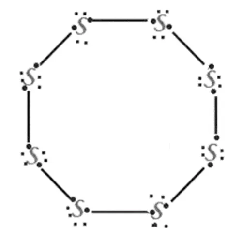 Structural  formula of s8 molecule