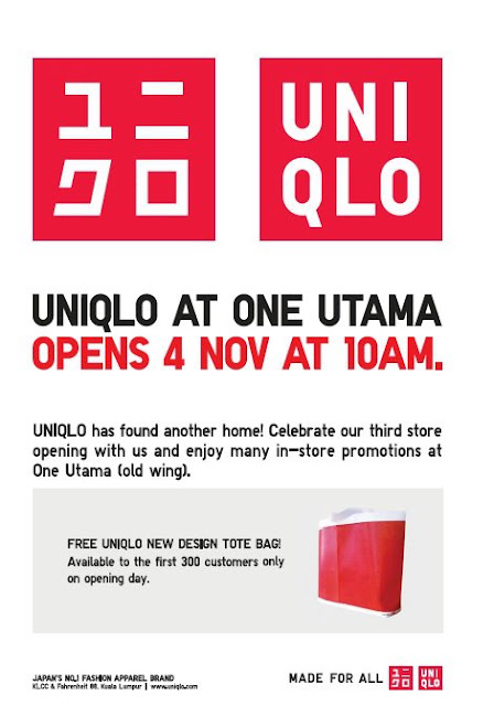 UNIQLO One Utama: FREE New Design Tote Bag