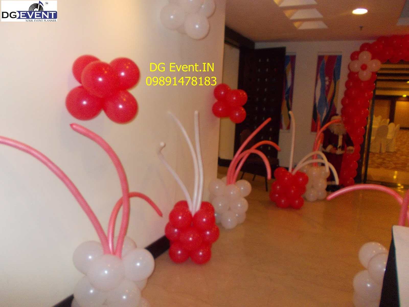 DJ Videek Event Update Red  White  balloon decoration  for 