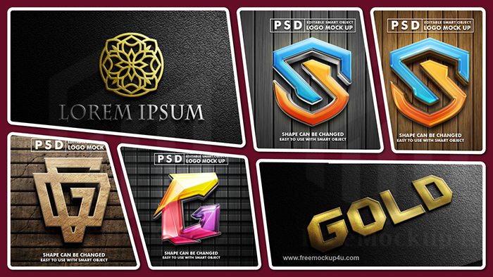 3D Realistic Logo Mock Up Premium Psd Pack