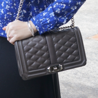 Away from The Blue | Rebecca Minkoff Love quilted cross body bag in charcoal grey