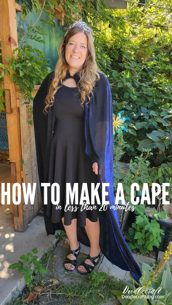 The perfect cape from start to finish in just 10 minutes--longer if you use pins!    You'll love this cape for the perfect costume accessory!