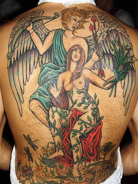 Pictures Of The Volcom Sign angel tattoos designs on back piece