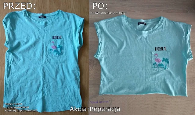 crop top z tshirtu jak zrobić - Akcja:Reperacja u Adzika