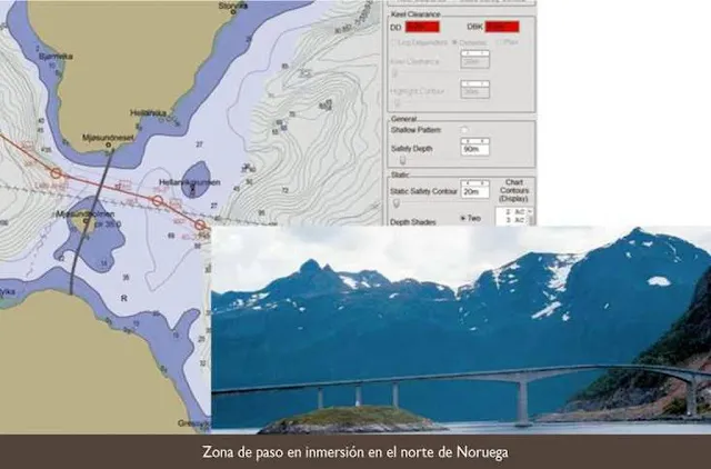 Zona de paso en inmersión en el norte de Noruega