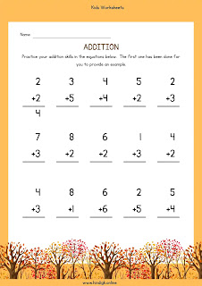 Class 1 Addition Worksheet