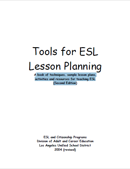 Tools for ESL Lesson Planning