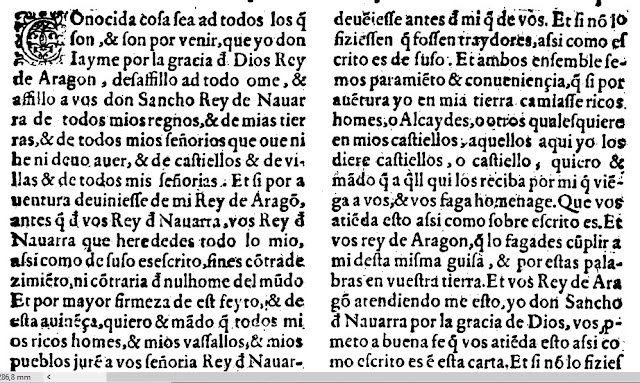 Capítulo III. Contiene el tratado formal del auto de concordia y adopción que los dos Reyes de Aragón y Navarra se hicieron el uno al otro.