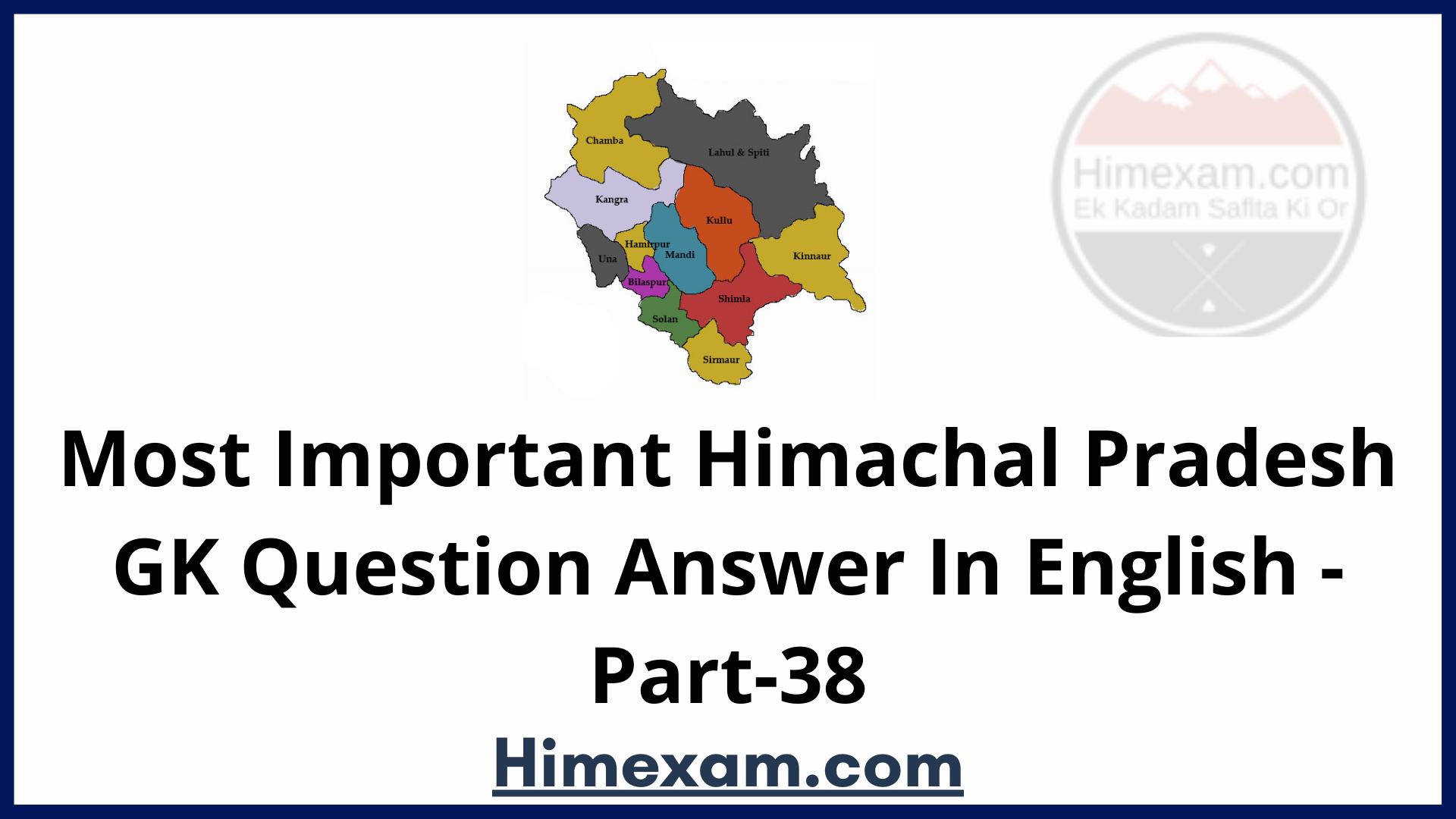 Most Important Himachal Pradesh GK Question Answer In English -Part-38