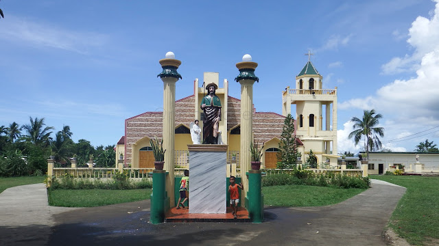 an image of St Roch fronting the San Roque Parish Church in San Roque Northern Samar