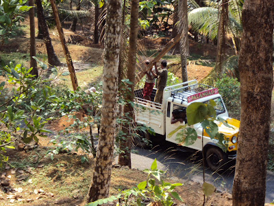 KSEB Workers Changing the old Electric post in Odupara - Photo by Habeebu Rahman PP Odupara