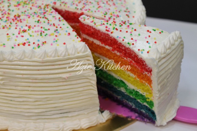 Rainbow Cake Untuk Harijadi Azie - Azie Kitchen