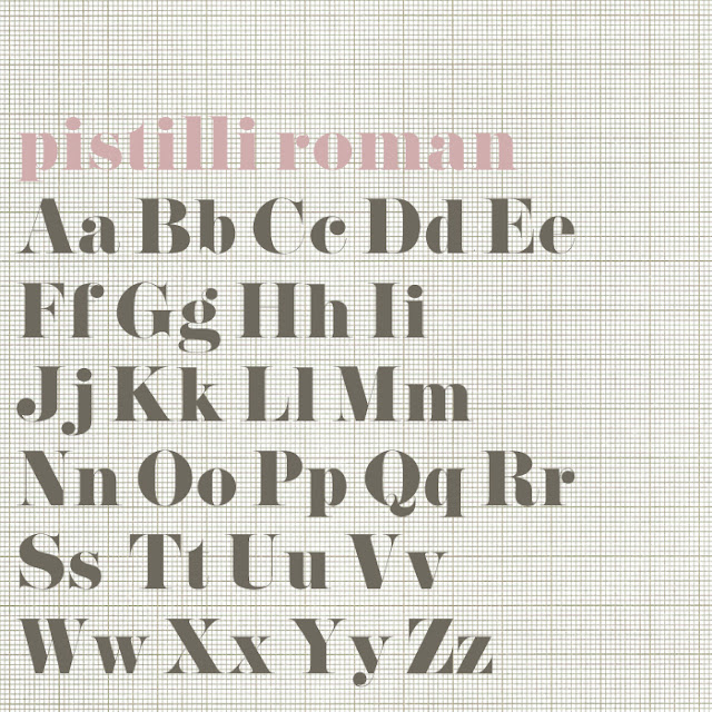 pistilli roman, font, 