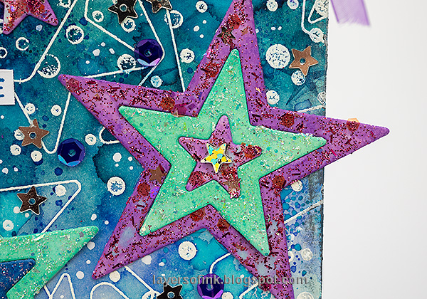 Layers of ink - Starry Sky Tag Tutorial by Anna-Karin Evaldsson.