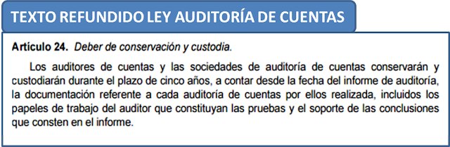 NIA-ES 230 DOCUMENTACIÓN DE AUDITORÍA ARTÍCULO 24 LEY AUDITORÍA