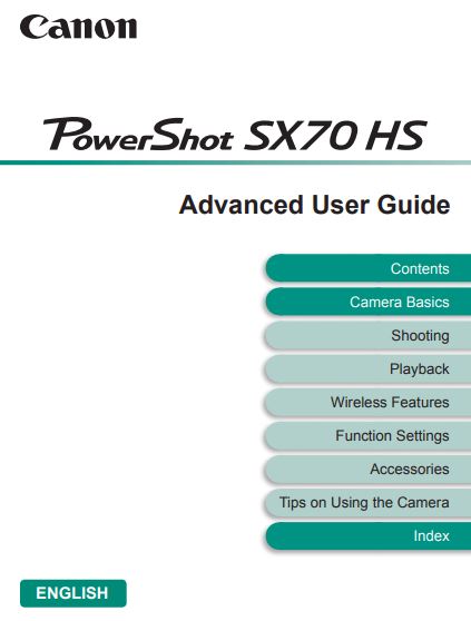 Canon PowerShot SX70 HS PDF User Guide / Manual Download