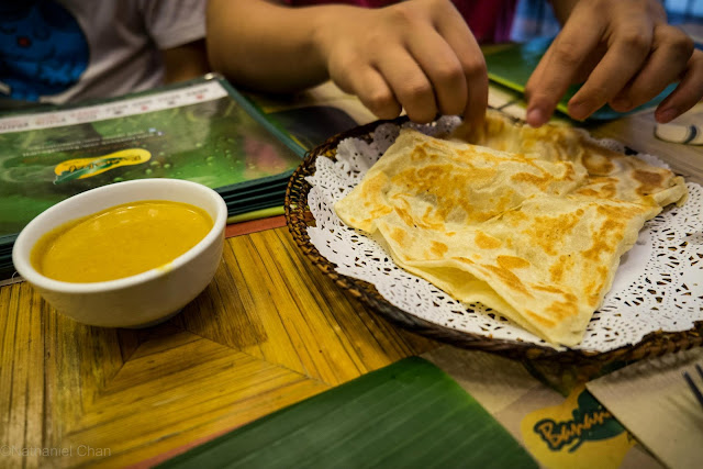 Roti Canai for Appetizer in Banana Leaf