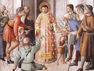 The Great Artist Fra Angelico Painting “St Lawrence Distributing Alms” c.1447-49 Fresco 107” x 81" Nicholas V Chapel, Vatican, Rome 