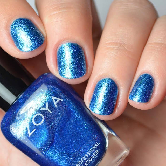 bright blue foil nail polish