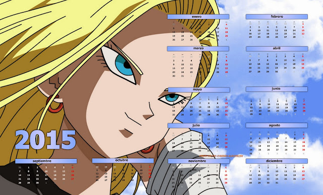 calendario 2015 anime dbz