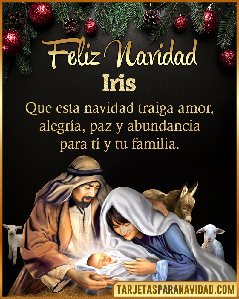 Tarjeta bonita de Navidad para Iris