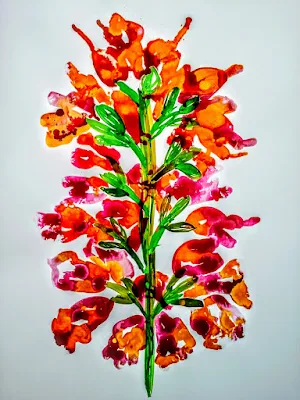 flowers  Abstract Art by Miabo Enyadike