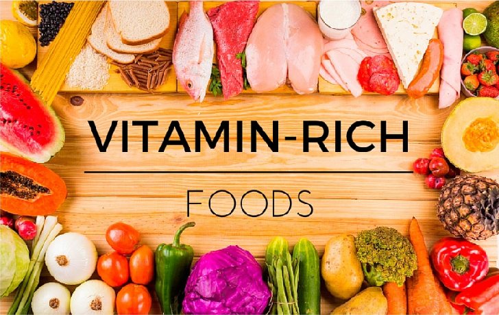 foods rich in different vitamins.